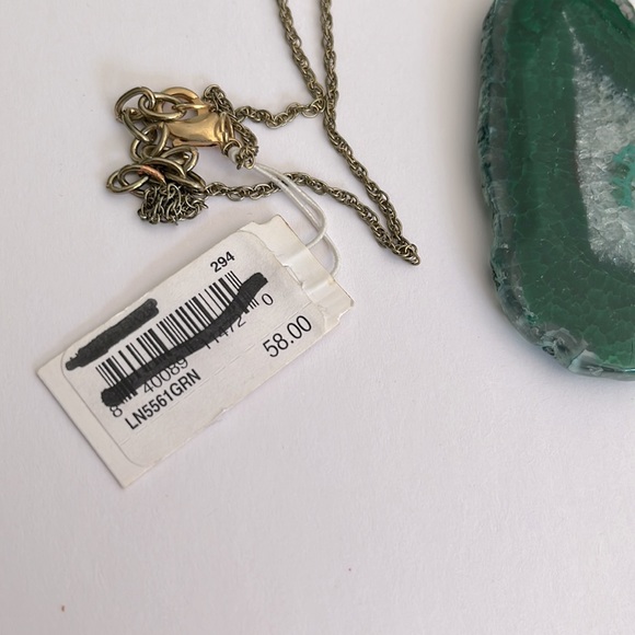 PANACEA Long Stone Pendant Necklace, Green - Picture 11 of 13